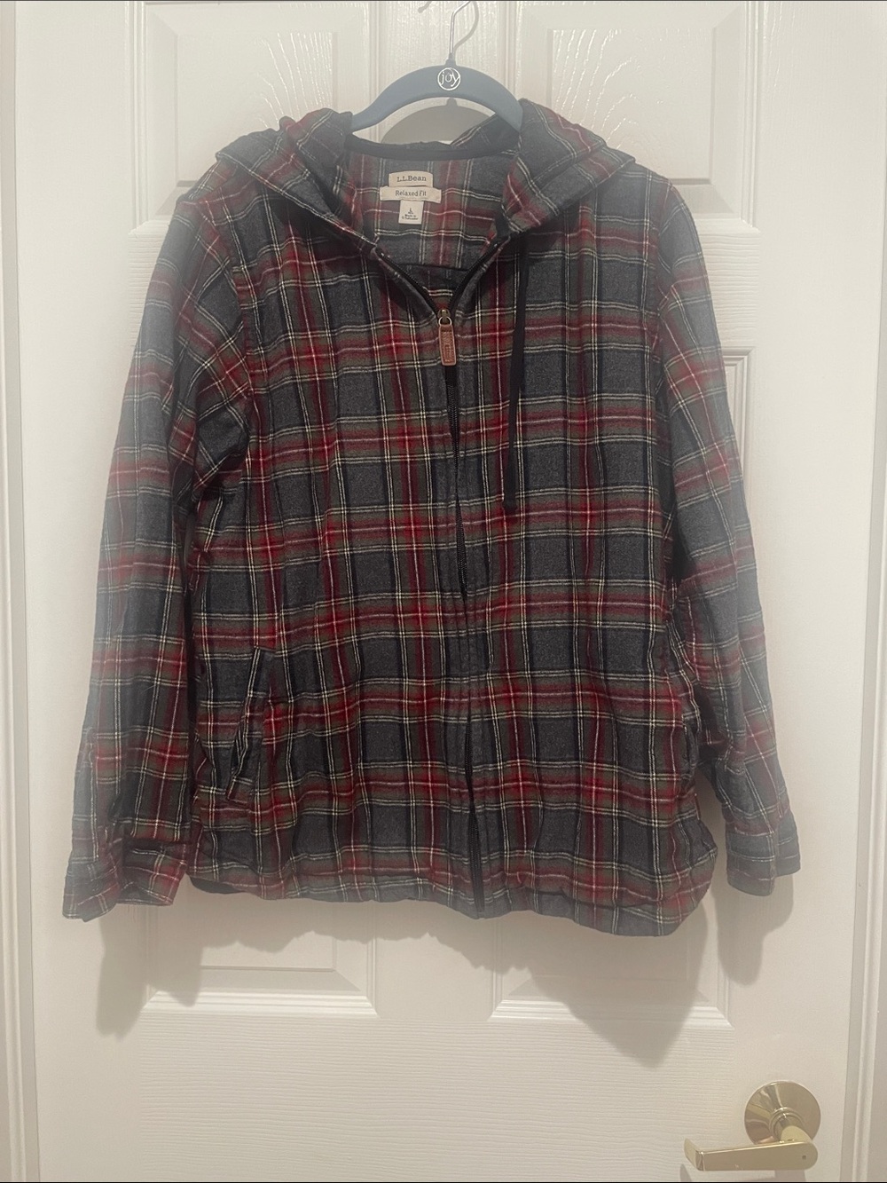 Women's Scotch Plaid Flannel Shirt, Relaxed Zip Hoodie